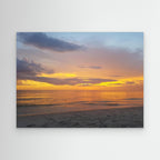 Peaceful Beach Scene with Sunset Reflection