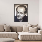 Timeless Monochrome Portrait with a Captivating Smile - Jack Nicholson Print