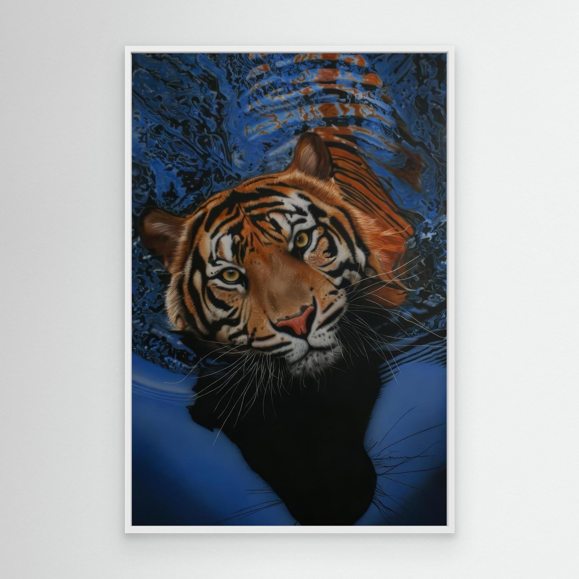 Rippling Waters: The Intimate Gaze of a Tiger