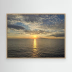 Beautiful Sunset Over Calm Sea: Serene Landscape Art