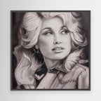 Reflections of Beauty: An Elegant Monochrome Portrait - Dolly Parton Print
