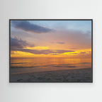 Peaceful Beach Scene with Sunset Reflection