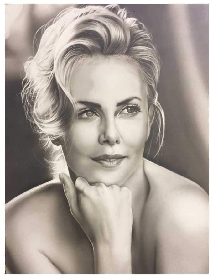 A Study in Monochrome: The Essence of Graceful Beauty - Charlize Theron