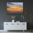 Peaceful Beach Scene with Sunset Reflection