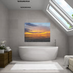 Peaceful Beach Scene with Sunset Reflection