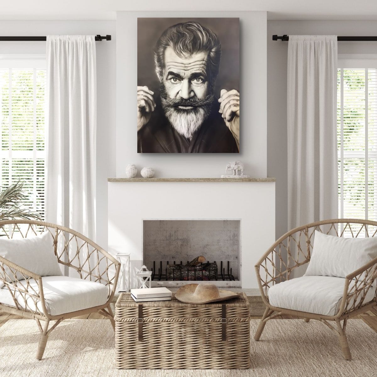 Artistic Monochrome Portrait of Distinguished Mel Gibson