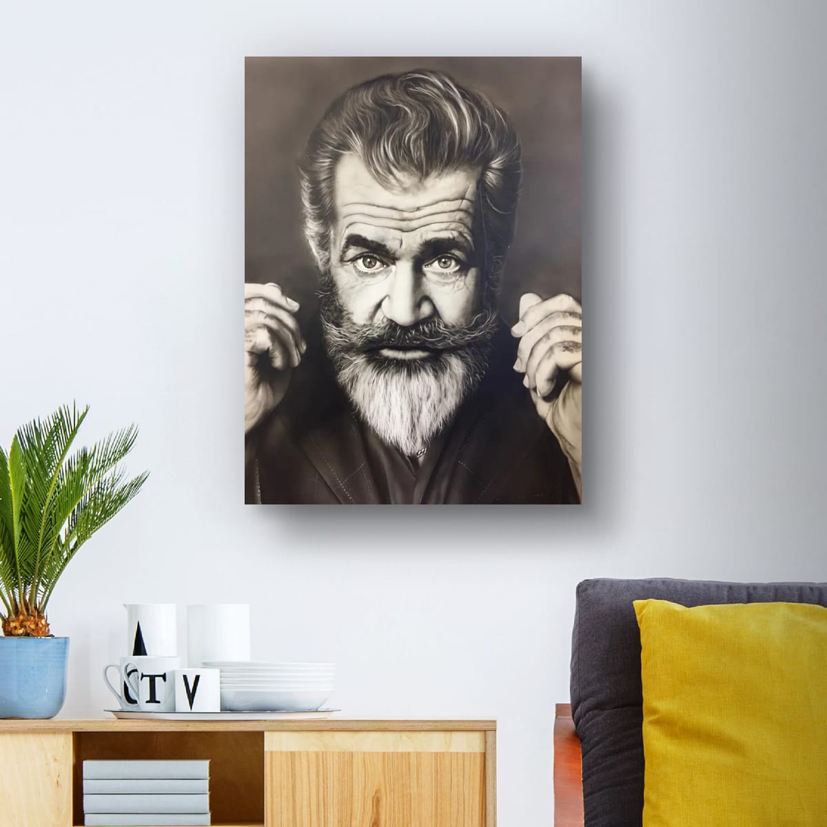 Artistic Monochrome Portrait of Distinguished Mel Gibson