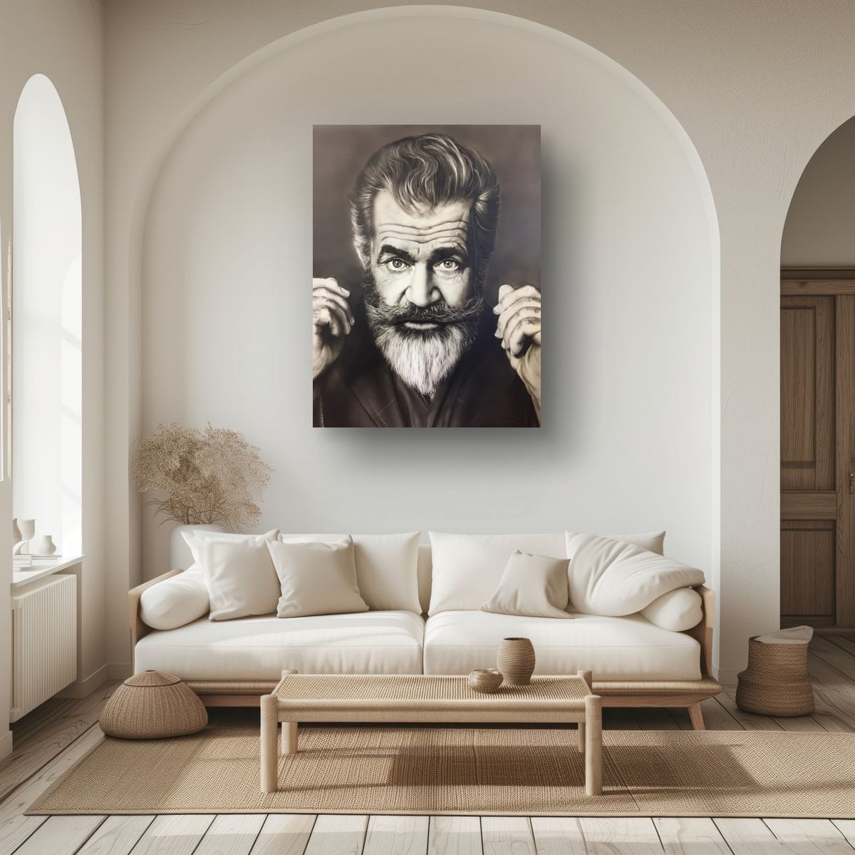 Artistic Monochrome Portrait of Distinguished Mel Gibson