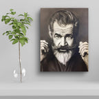 Artistic Monochrome Portrait of Distinguished Mel Gibson