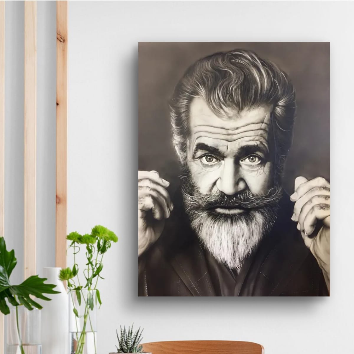 Artistic Monochrome Portrait of Distinguished Mel Gibson