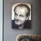 Timeless Monochrome Portrait with a Captivating Smile - Jack Nicholson