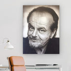 Timeless Monochrome Portrait with a Captivating Smile - Jack Nicholson