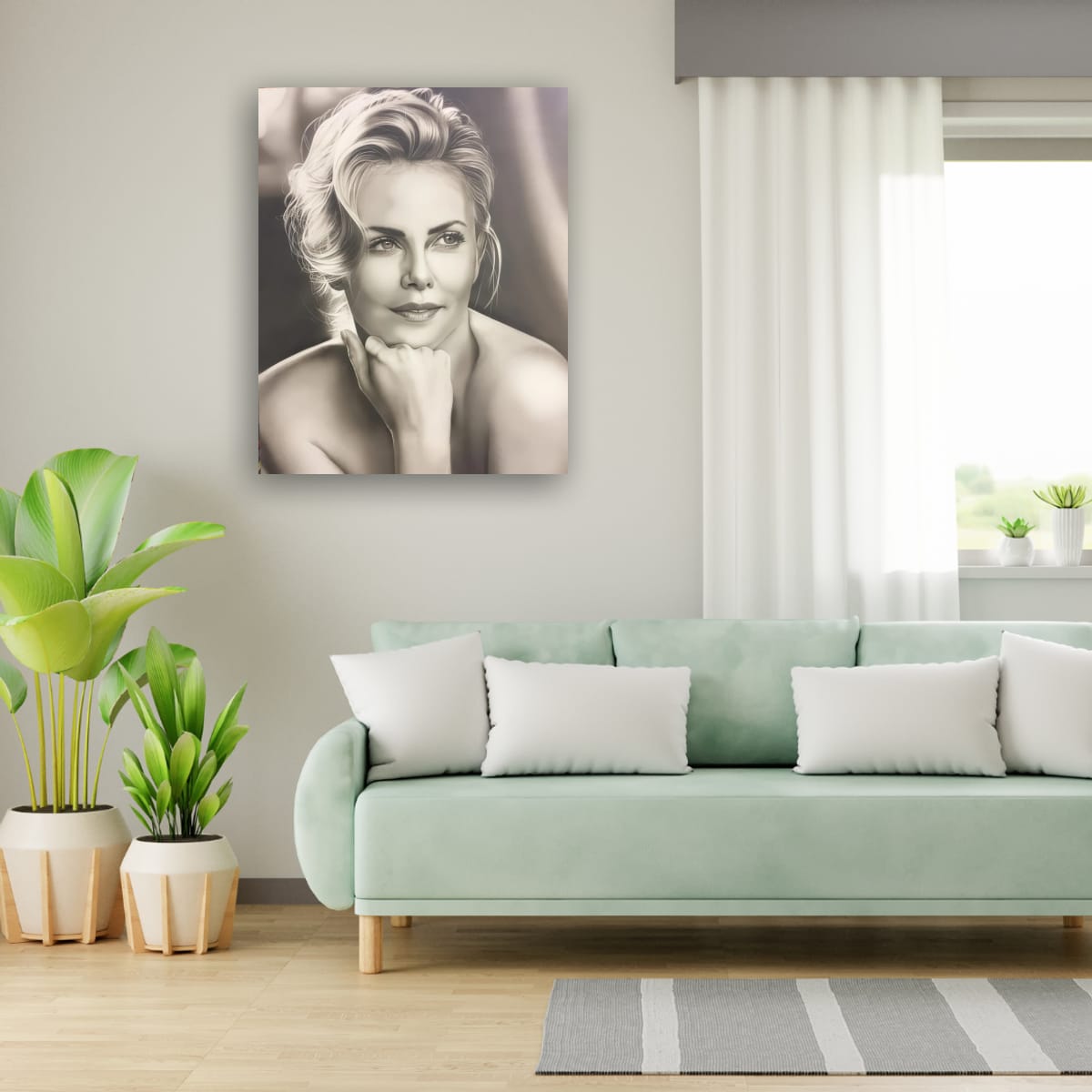 A Study in Monochrome: The Essence of Graceful Beauty - Charlize Theron