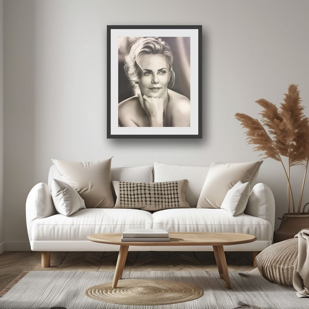 A Study in Monochrome: The Essence of Graceful Beauty - Charlize Theron