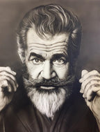 Artistic Monochrome Portrait of Distinguished Mel Gibson