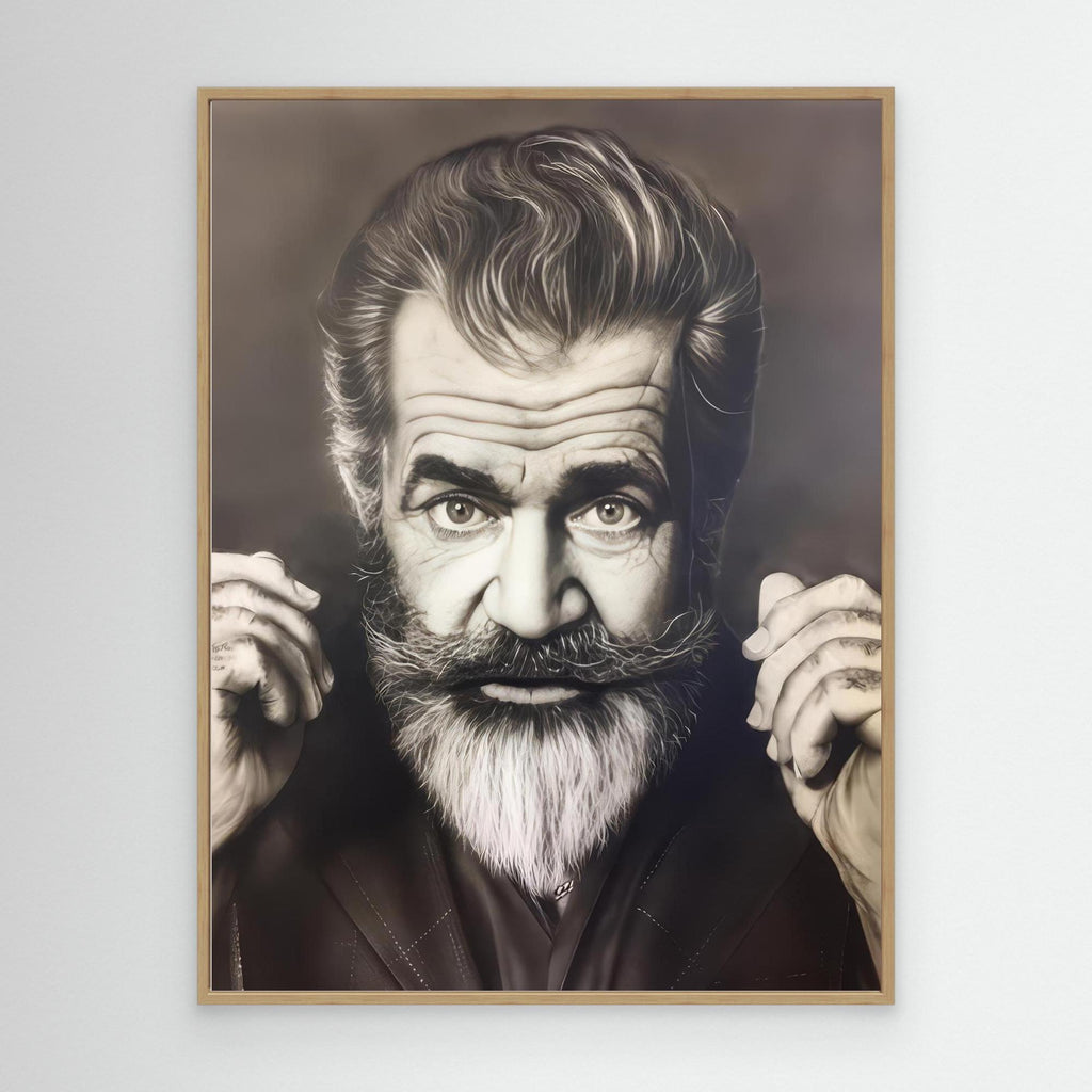 Artistic Monochrome Portrait of Distinguished Mel Gibson