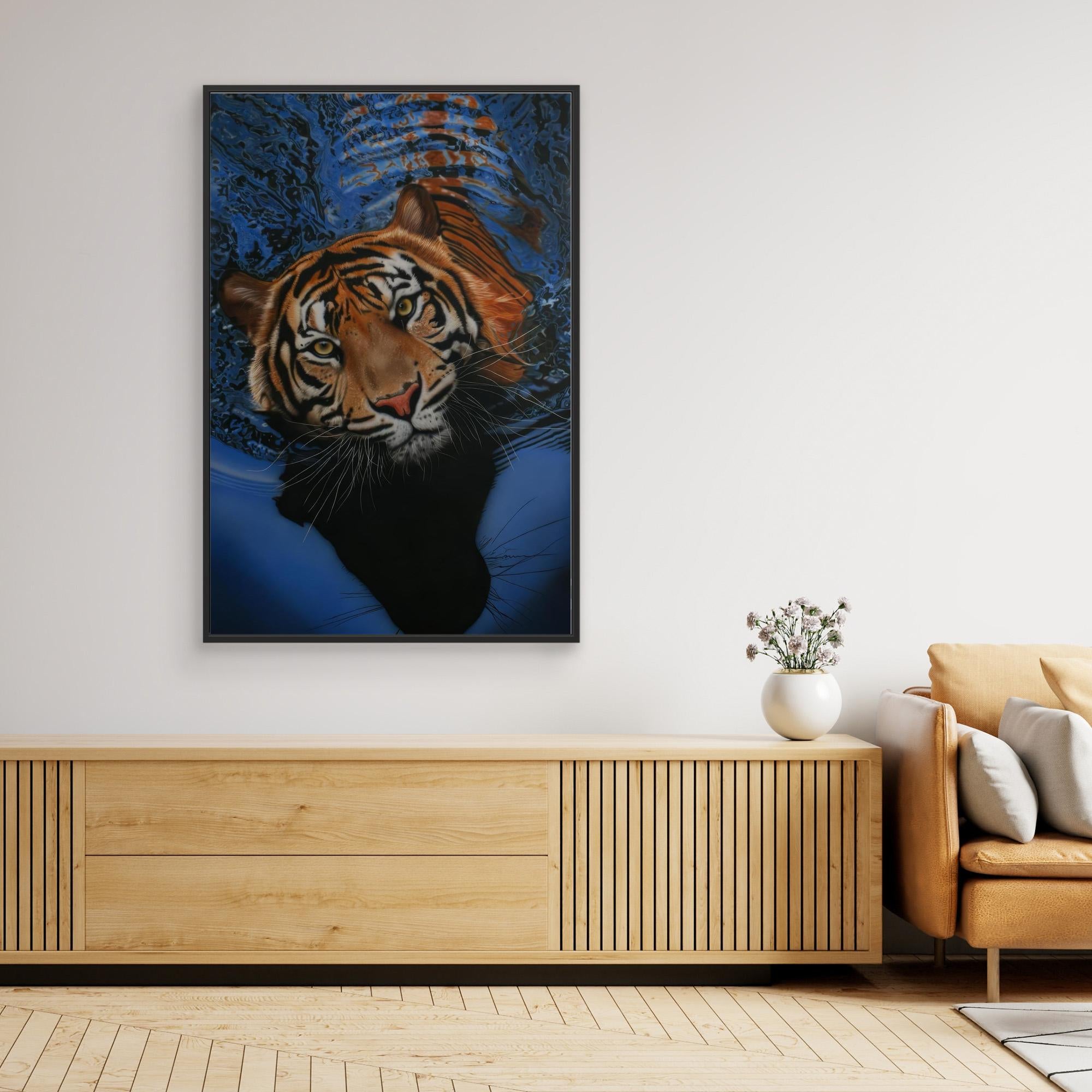 Rippling Waters: The Intimate Gaze of a Tiger