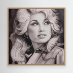 Reflections of Beauty: An Elegant Monochrome Portrait - Dolly Parton Print