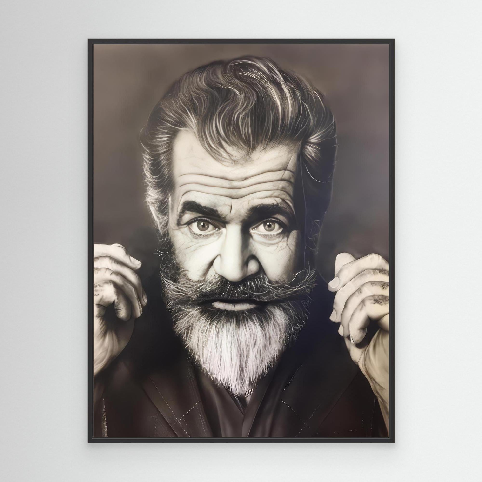 Artistic Monochrome Portrait of Distinguished Mel Gibson