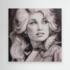 Reflections of Beauty: An Elegant Monochrome Portrait - Dolly Parton Print