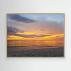 Peaceful Beach Scene with Sunset Reflection