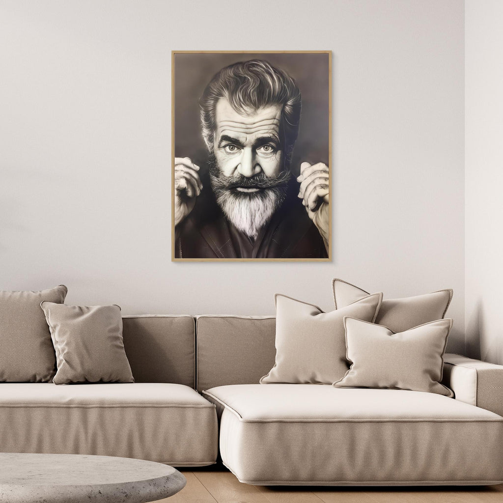 Artistic Monochrome Portrait of Distinguished Mel Gibson