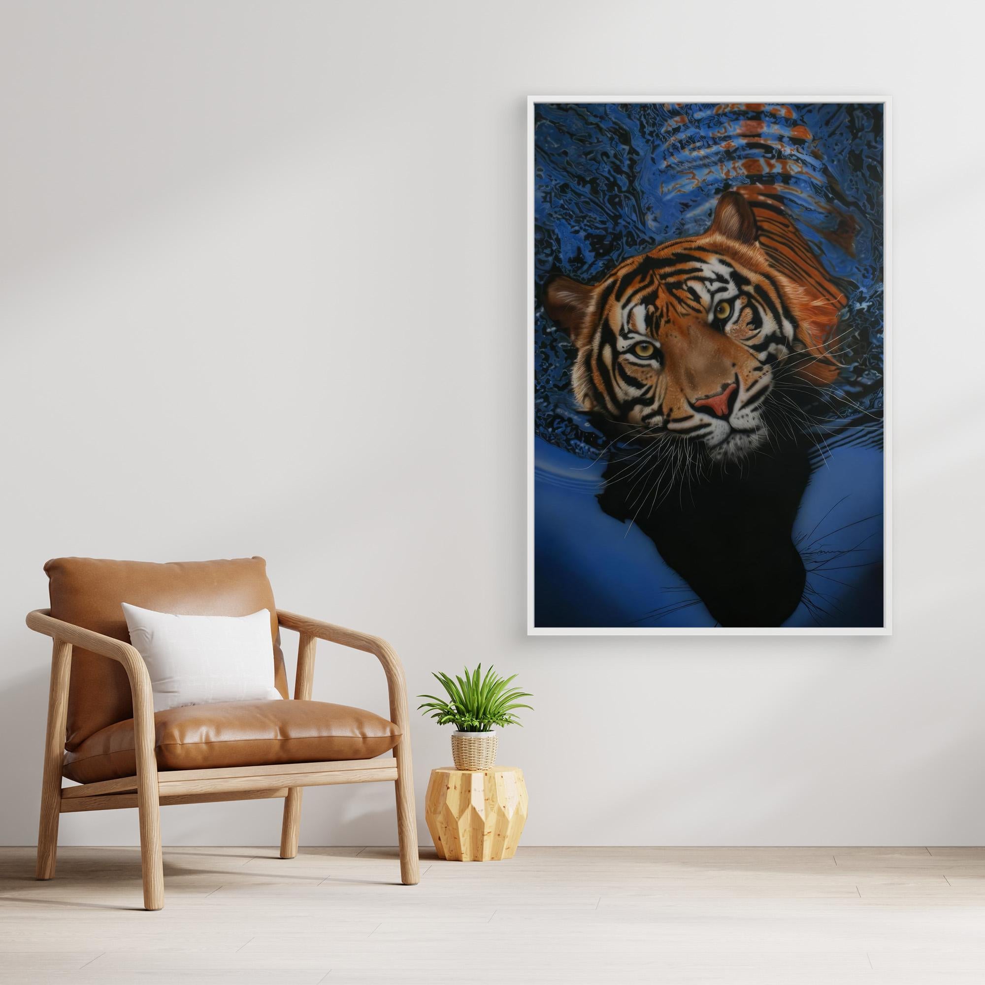 Rippling Waters: The Intimate Gaze of a Tiger