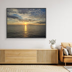 Beautiful Sunset Over Calm Sea: Serene Landscape Art