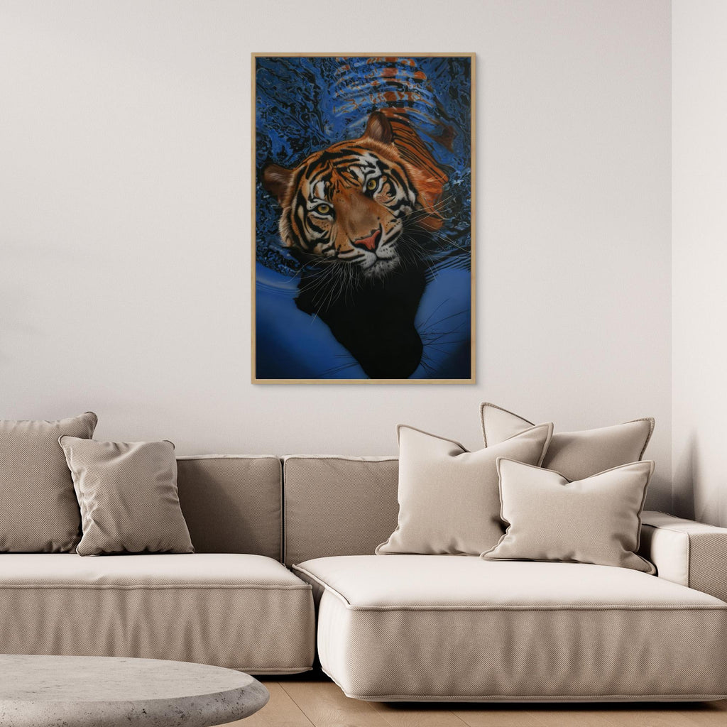 Rippling Waters: The Intimate Gaze of a Tiger