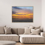 Peaceful Beach Scene with Sunset Reflection