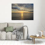 Beautiful Sunset Over Calm Sea: Serene Landscape Art