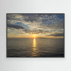 Beautiful Sunset Over Calm Sea: Serene Landscape Art