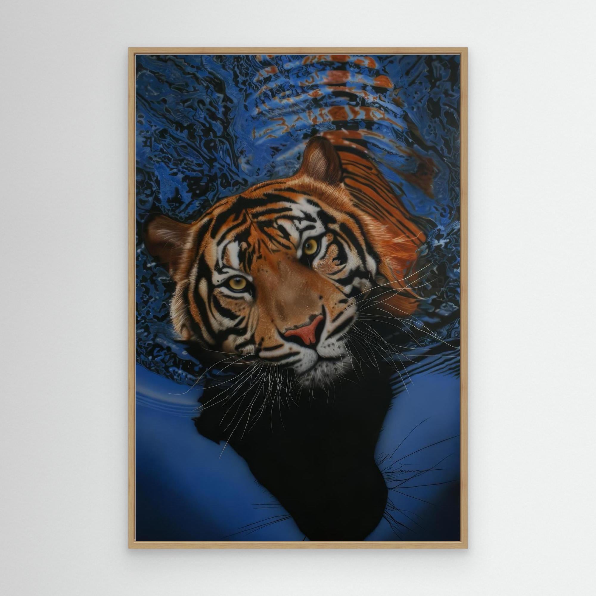 Rippling Waters: The Intimate Gaze of a Tiger