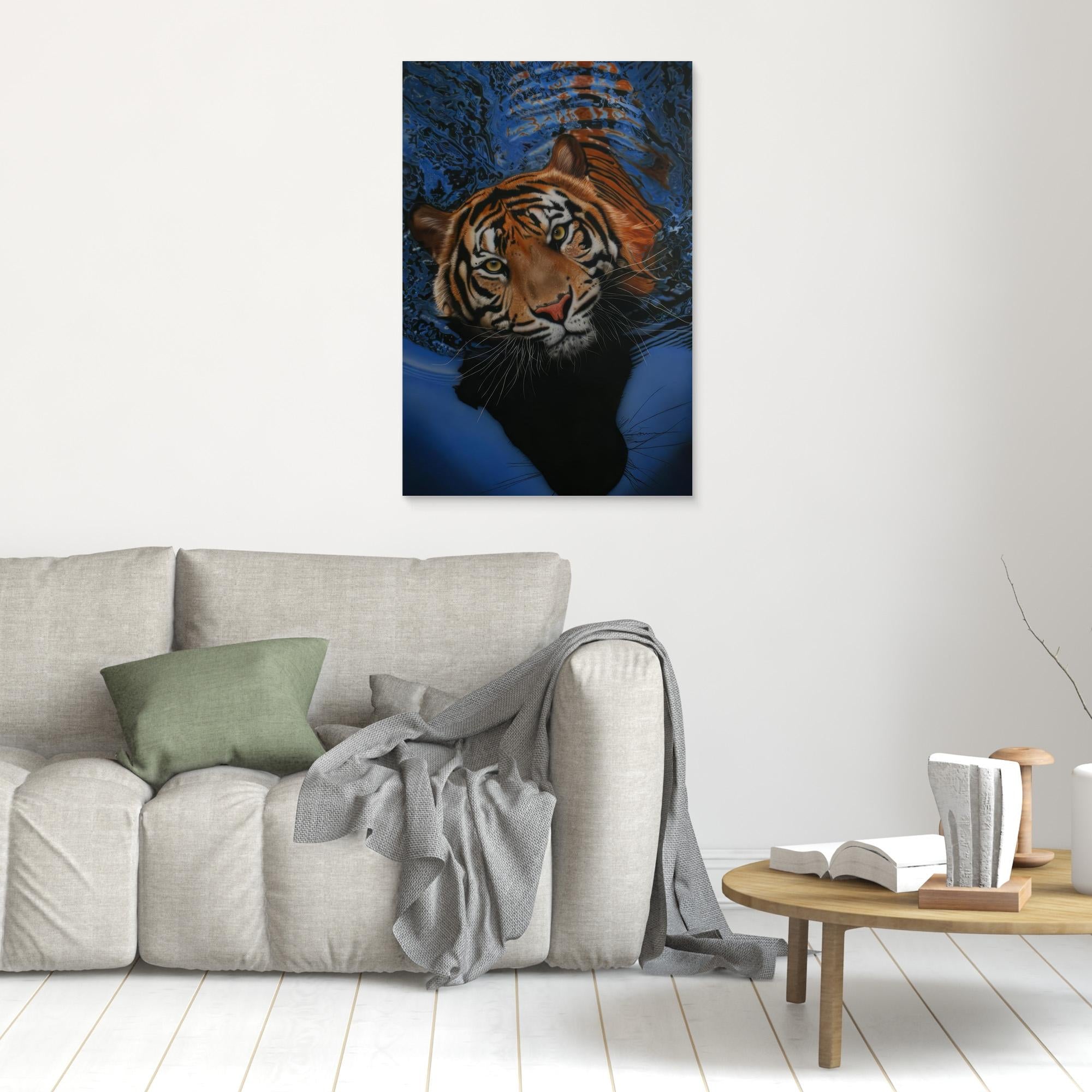 Rippling Waters: The Intimate Gaze of a Tiger